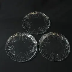 Set of 3 Cristal d'Arques-Durand Mallory Grape Vine Salad Plates 7.75" 