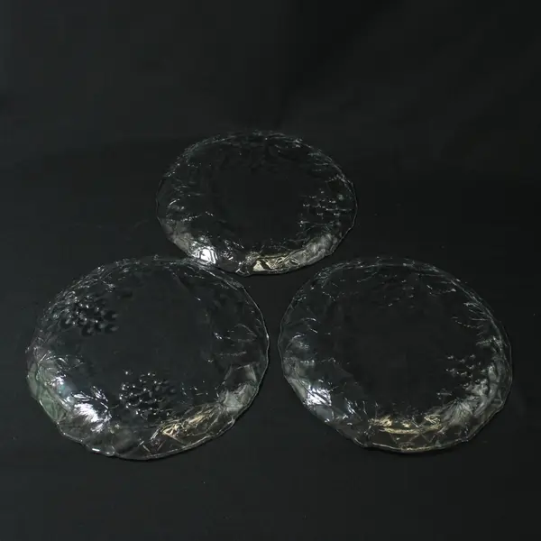 Set of 3 Cristal d'Arques-Durand Mallory Grape Vine Salad Plates 7.75" 