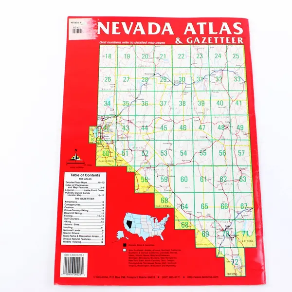 Nevada Atlas & Gazetteer DeLorme 1st Edition 1996 PB Topographic Maps GPS Grids