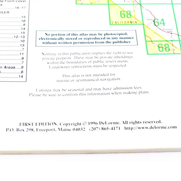 Nevada Atlas & Gazetteer DeLorme 1st Edition 1996 PB Topographic Maps GPS Grids