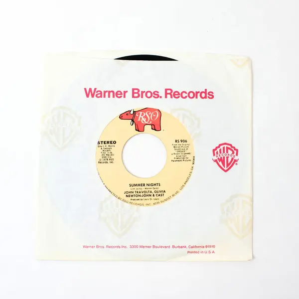 John Travolta Olivia Newton-John Grease Summer Nights 7in Vinyl RSO RS 906
