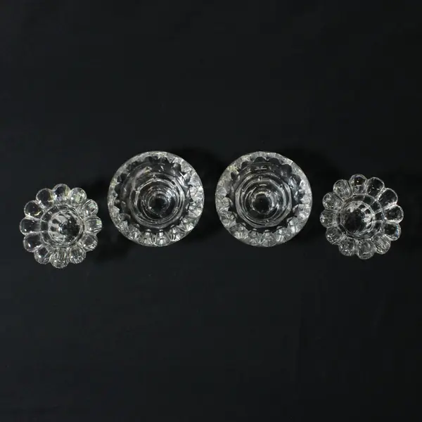 Lot of 4 Universal Glass Candle Holders Made in France 2 Patterns