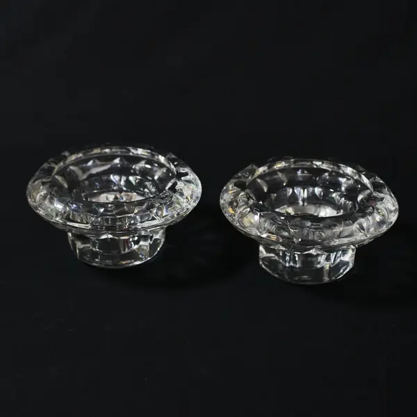 Lot of 4 Universal Glass Candle Holders Made in France 2 Patterns