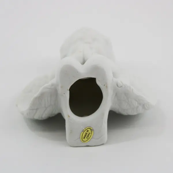 White Ceramic Praying Angel Cherub Figurine 4in
