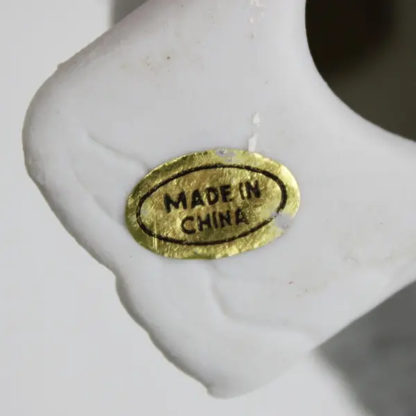 White Ceramic Praying Angel Cherub Figurine 4in