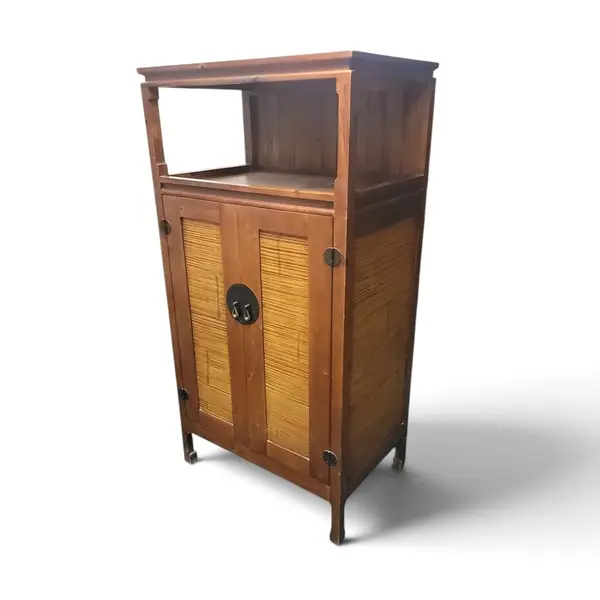 Vintage Asian Bamboo Reed Doors TV Media Cabinet - Local Pickup Only