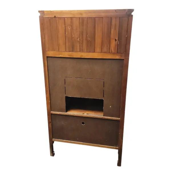 Vintage Asian Bamboo Reed Doors TV Media Cabinet - Local Pickup Only