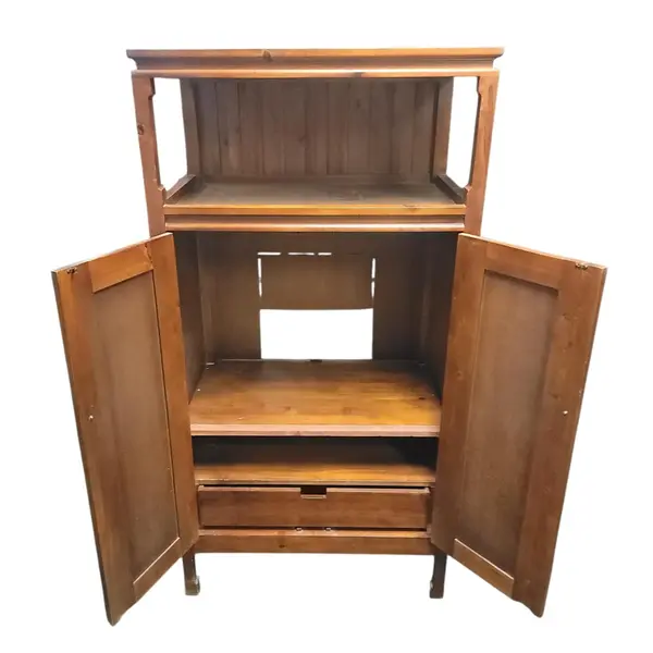 Vintage Asian Bamboo Reed Doors TV Media Cabinet - Local Pickup Only