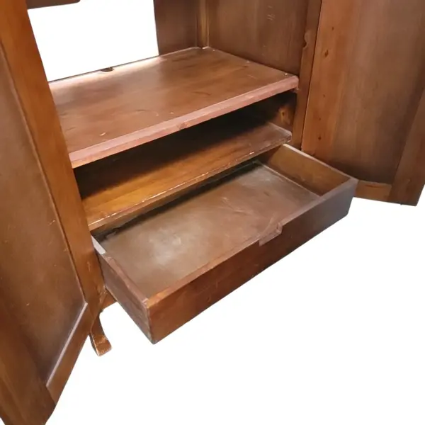 Vintage Asian Bamboo Reed Doors TV Media Cabinet - Local Pickup Only