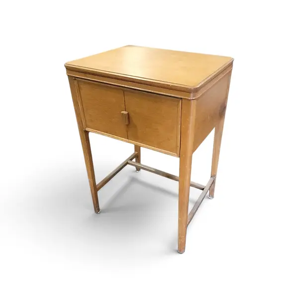 Vtg Wood Sewing Machine Cabinet Table Folding Leaf Interior Shelf - Local Pickup