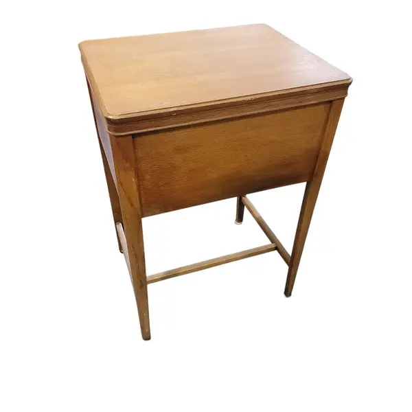 Vtg Wood Sewing Machine Cabinet Table Folding Leaf Interior Shelf - Local Pickup