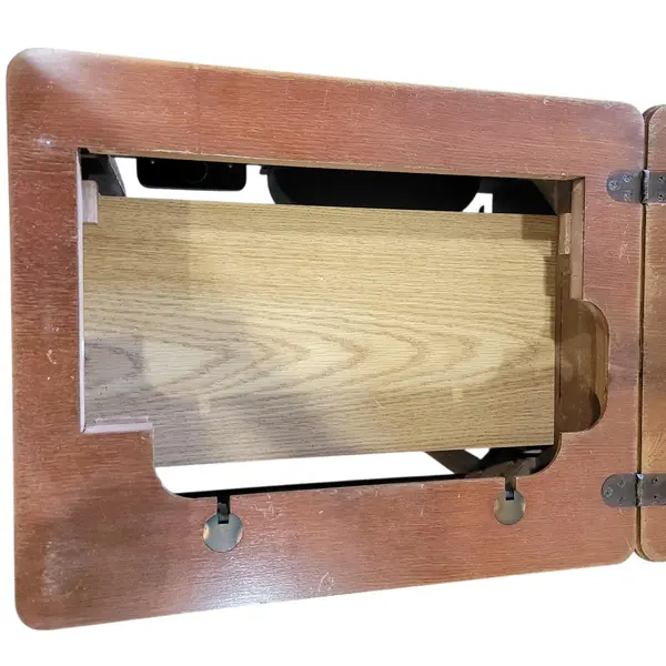 Vtg Wood Sewing Machine Cabinet Table Folding Leaf Interior Shelf - Local Pickup