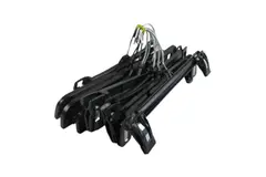 Lot of 10 Retail Pants Hangers Clips Plus Wide Adult Size Black Plastic Metal