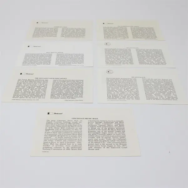 Lot of 7 Historic Preservation 1978-1990 Fleetwood FDC Postal Cards