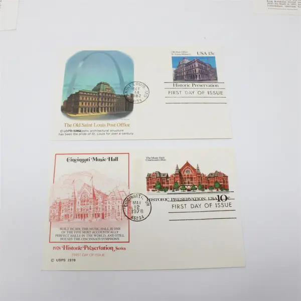 Lot of 7 Historic Preservation 1978-1990 Fleetwood FDC Postal Cards