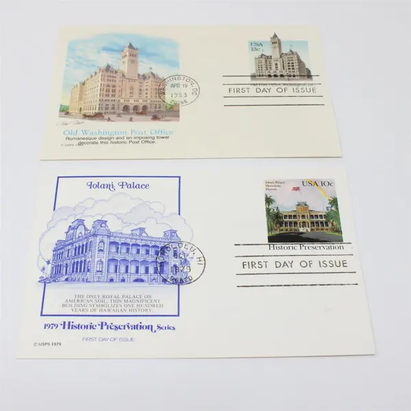 Lot of 7 Historic Preservation 1978-1990 Fleetwood FDC Postal Cards