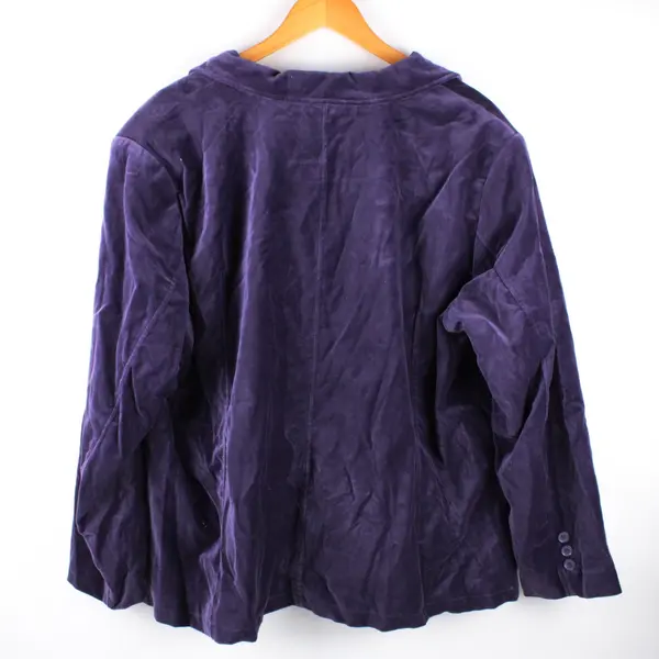 Denim & Co Women's Purple Velvet Blazer Size 2X NWT