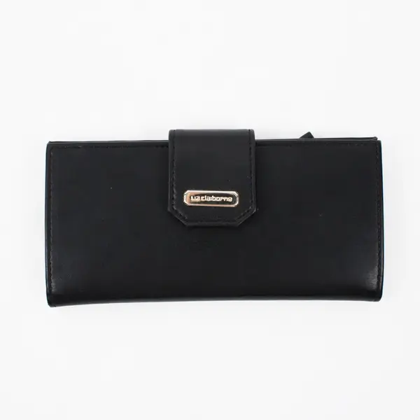 Liz Claiborne Women's Black Faux Leather Wallet