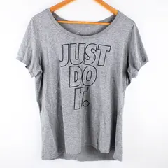 Nike Just Do It Women's Large Gray Graphic T-Shirt