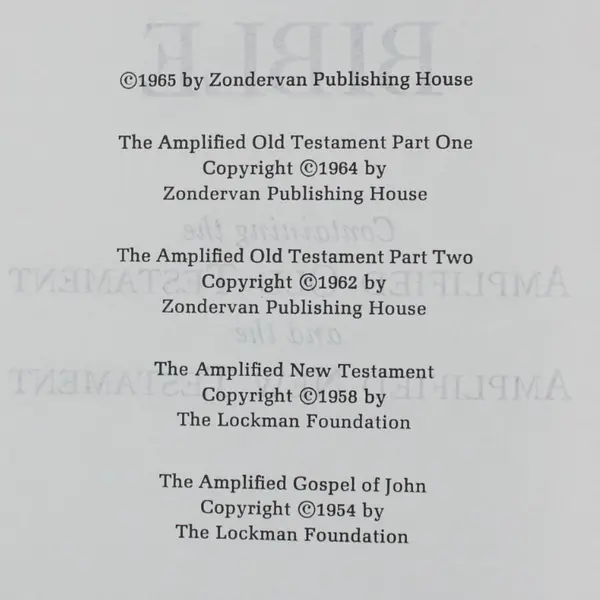 VTG The Amplified Bible Old & New Testament Zondervan Publishing House 1971 HC