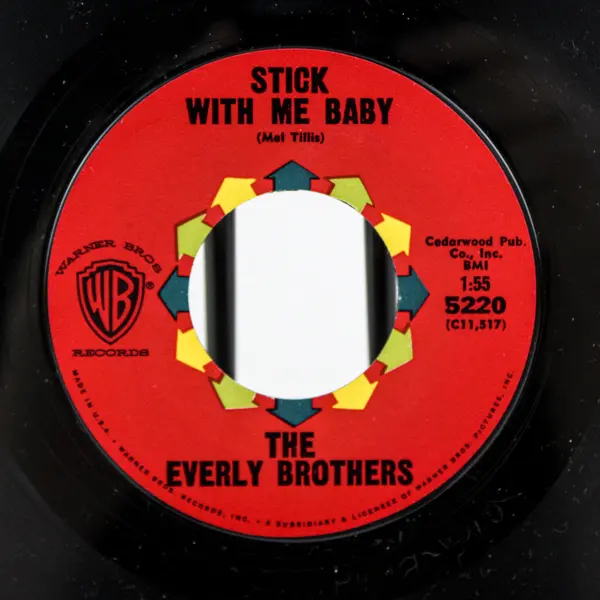 Warner Bros. The Everly Brothers Temptation / Stick With Me Baby  7" Vinyl 