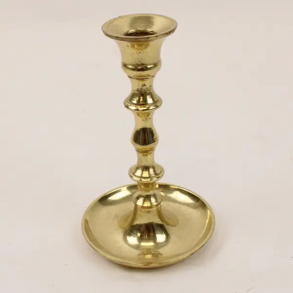 Brass Candlestick Holder 4.25 Inch Tall Traditional Decor