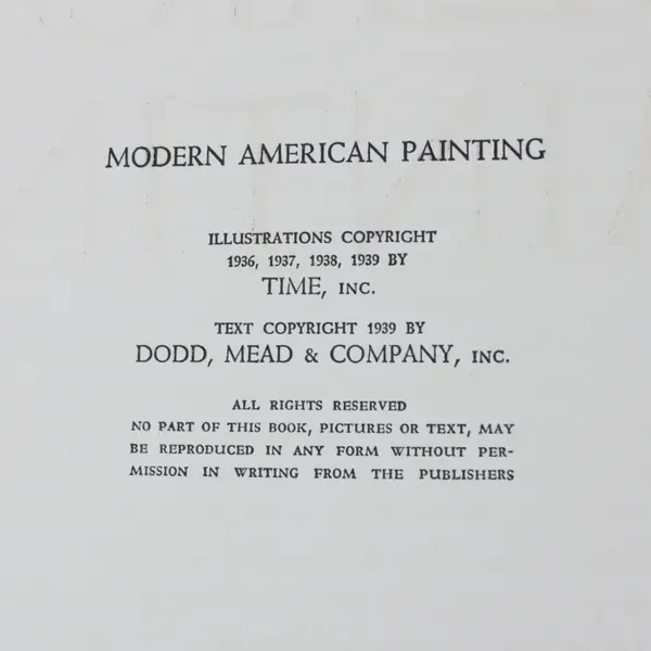 Modern American Painting Peyton Boswell Jr 1940 Hardcover Illustrated Art Book