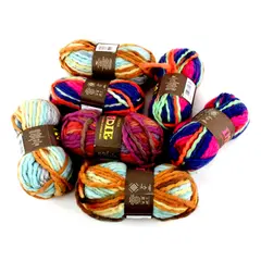 New Lot of 7 Sirdar Indie Multicolor Wool/Acrylic Yarn, 3 Shades