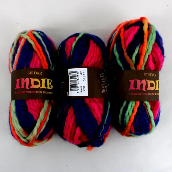 New Lot of 7 Sirdar Indie Multicolor Wool/Acrylic Yarn, 3 Shades