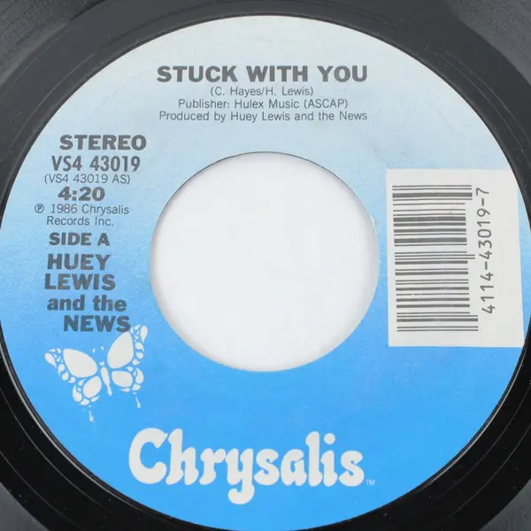 Huey Lewis & The News  7" Stuck With You / Don't Ever Tell Me That You Love Me