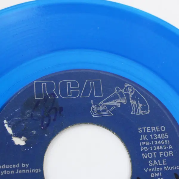 Waylon Jennings Lucille RCA PROMO NOT FOR SALE Blue Vinyl 7" Single JK 13465