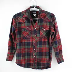 Wrangler 75273AA Men's Medium Multicolor Plaid Snap-Button Flannel Shirt