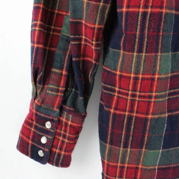 Wrangler 75273AA Men's Medium Multicolor Plaid Snap-Button Flannel Shirt