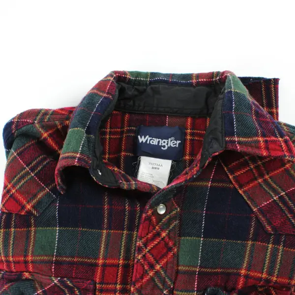 Wrangler 75273AA Men's Medium Multicolor Plaid Snap-Button Flannel Shirt