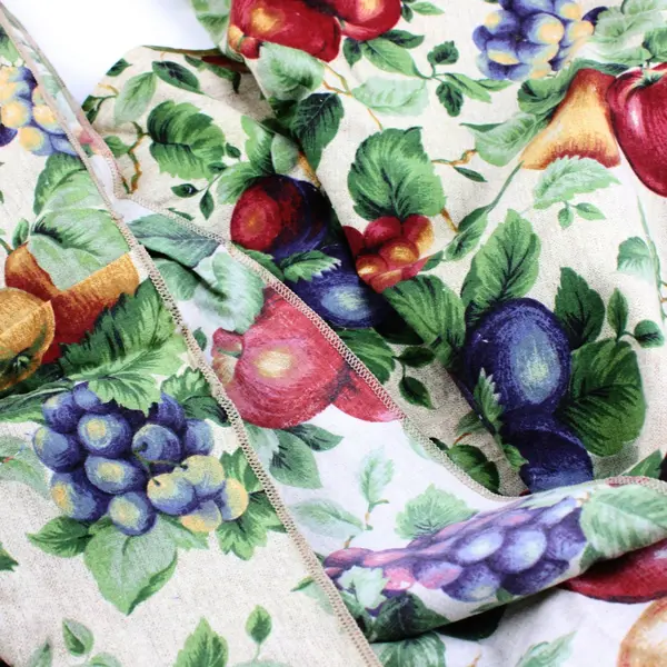 100% Cotton Fruit & Leaves Print Oblong Tablecloth 60 x 102 Inch