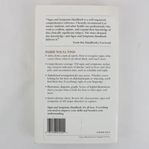 Signs & Symptoms Handbook Professional Medical Reference Guide 1988 Paperback
