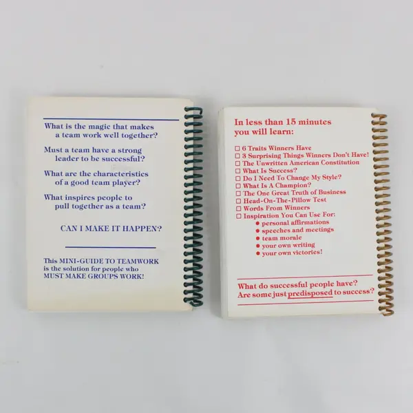 Lot 2 1989 Spiral-Bound PB Why Do Winners Win?/Whatever Happened to Team Work?