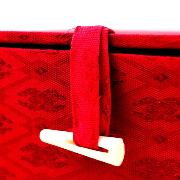 Shalaston Set of 5 Red Silk-Lined Christmas Ornament Storage Boxes 3.5 Inch