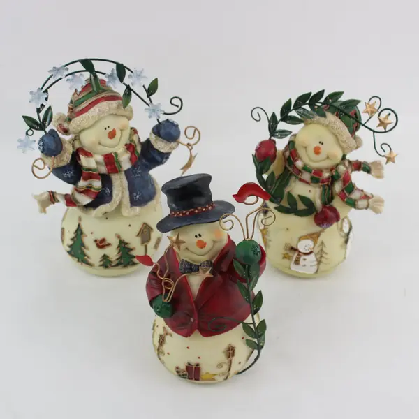 2002 Home Interiors Snow Friends Christmas Snowmen Figurines Set of 3 MPN 55044