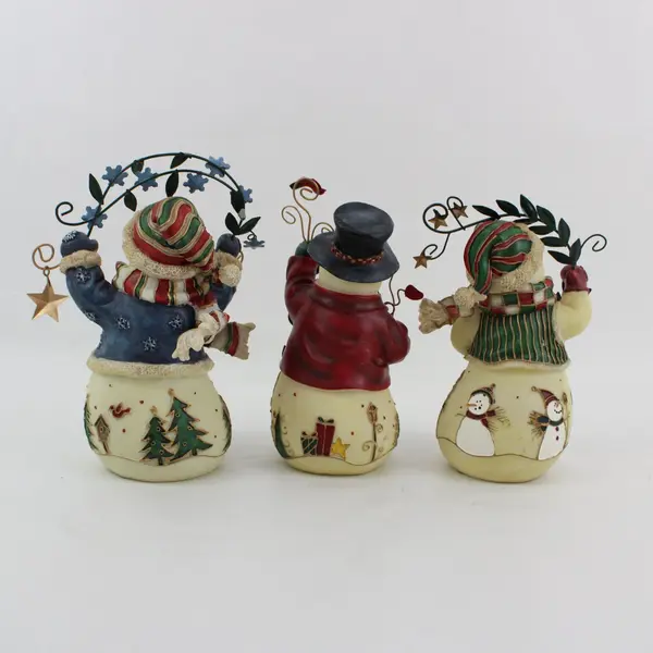 2002 Home Interiors Snow Friends Christmas Snowmen Figurines Set of 3 MPN 55044