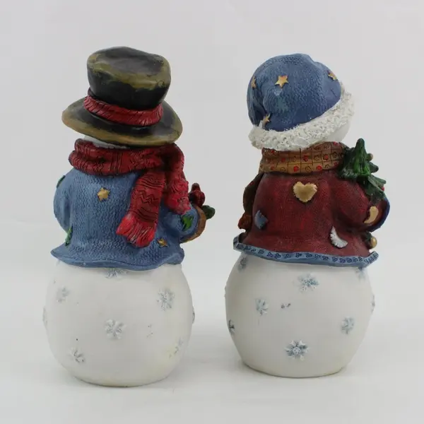 Home Interiors 2003 Snowmen Figurines Set of 2 Holiday Decor