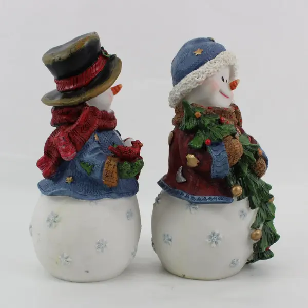 Home Interiors 2003 Snowmen Figurines Set of 2 Holiday Decor