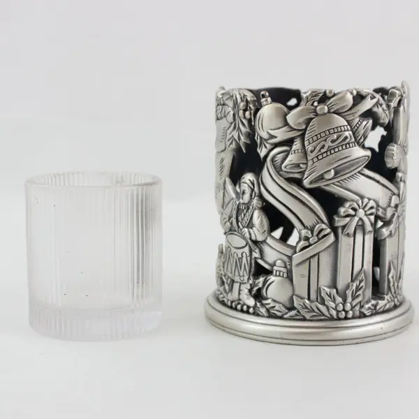 Home for the Holidays Peace on Earth Pewter Christmas Votive Holder