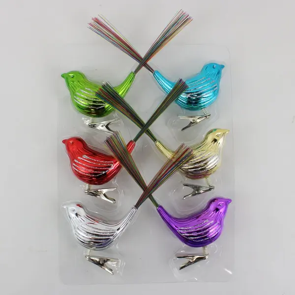 Martha Stewart Living Shatterproof Christmas Bird Ornaments Set of 6