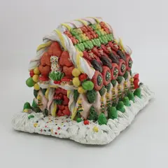 Current Inc Lighted Gingerbread House Music Box W/Teddy Bears Santa Snowmen