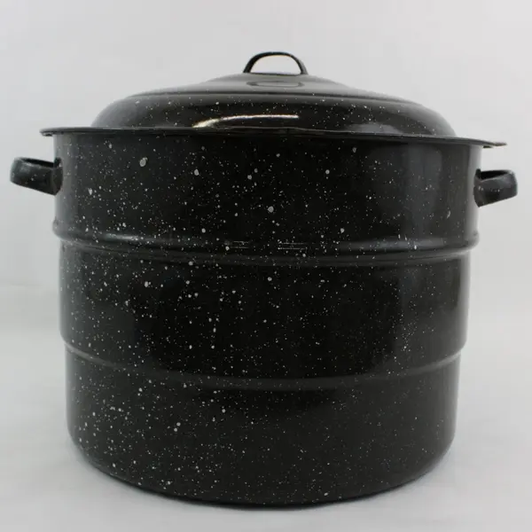 Enamelware 21.5 Qt Water Bath Canner Lid Jar Rack Speckled Black