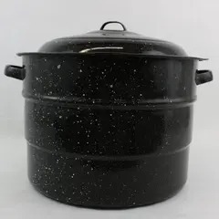Enamelware 21.5 Qt Water Bath Canner Lid Jar Rack Speckled Black
