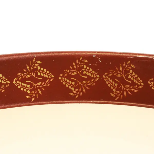 Vintage 1970s Round Metal Tray Brown Gold Floral Bird 12 Inch