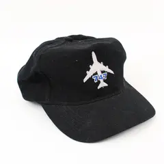 Otto 747 Airplane Embroidered Baseball Cap Black Aviation Hat