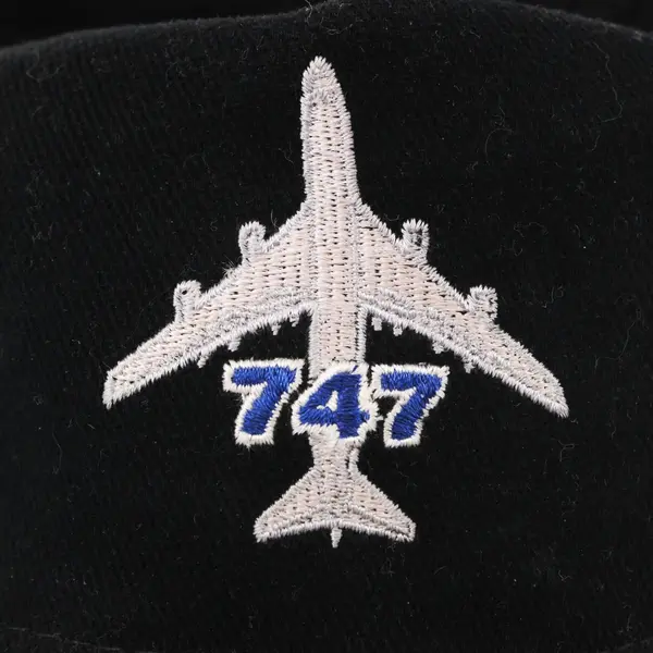 Otto 747 Airplane Embroidered Baseball Cap Black Aviation Hat